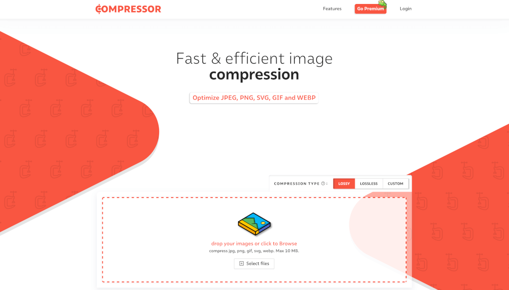 compressor.ioのトップページ