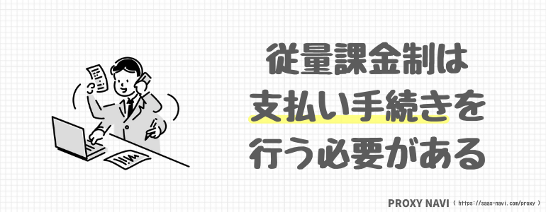 従量課金制は支払い手続きを行う必要がある