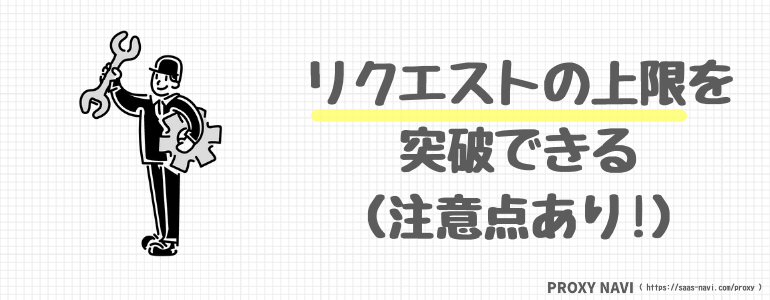 リクエストの上限を突破できる