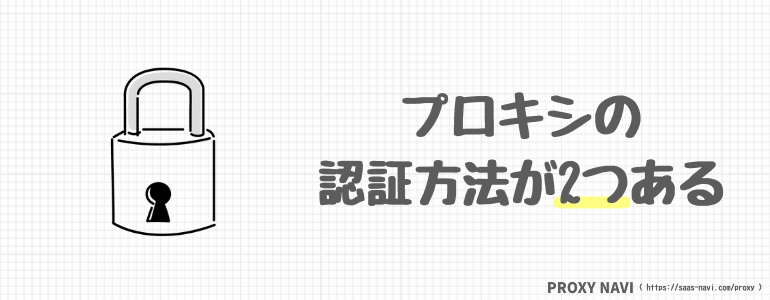 プロキシの認証方法が2つある