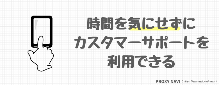 時間を気にせずにカスタマーサポートを利用できる