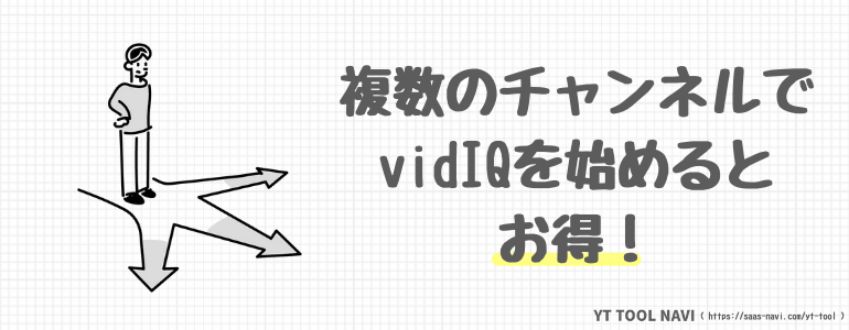 複数のチャンネルでvidIQを始めるとお得!
